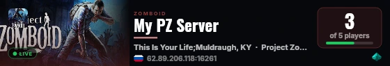 My PZ Server live status badge