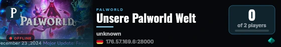 Unsere Palworld Welt live status badge