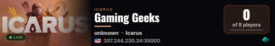 Gaming Geeks live status badge