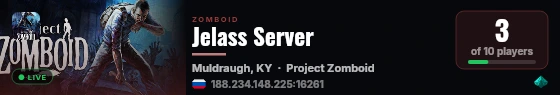 Jelass Server live status badge