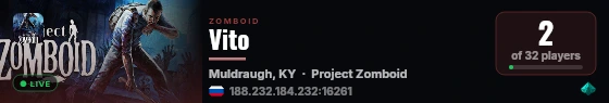 Vito live status badge