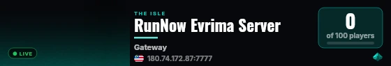 RunNow Evrima Server live status badge