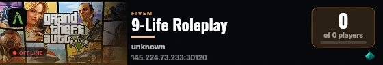 9-Life Roleplay live status badge