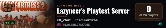 Lazyneer's Playtest Server live status badge