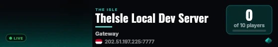 TheIsle Local Dev Server live status badge