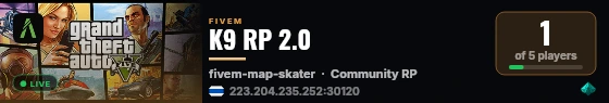 K9 RP 2.0 live status badge