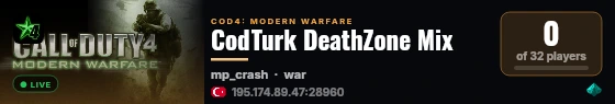 CodTurk DeathZone Mix live status badge
