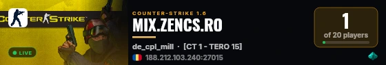 MIX.ZENCS.RO live status badge