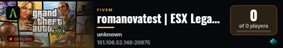 romanovatest | ESX Legacy Server live status badge
