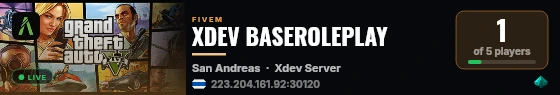 XDEV BASEROLEPLAY live status badge