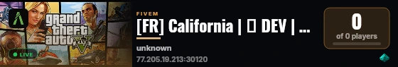 [FR] California | 👊 DEV | 🔊 discord.gg/california live status badge