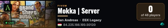 Mokka | Server live status badge