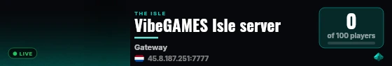 VibeGAMES Isle server live status badge