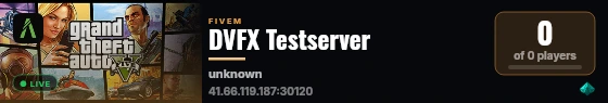 DVFX Testserver live status badge