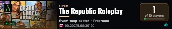 The Republic Roleplay live status badge