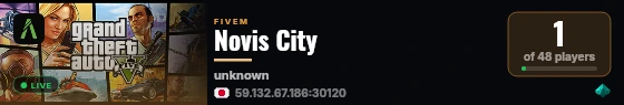 Novis City live status badge