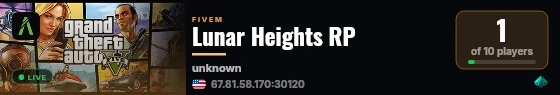 Lunar Heights RP live status badge