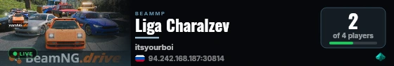 Liga Charalzev live status badge