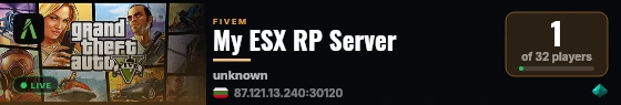 My ESX RP Server live status badge