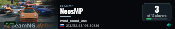 NeosMP live status badge