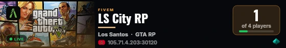 LS City RP live status badge