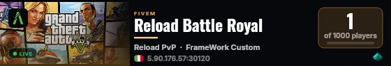 Reload Battle Royal live status badge
