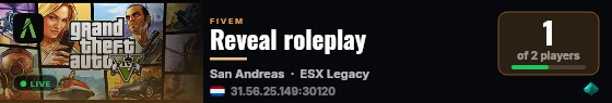 Reveal roleplay live status badge