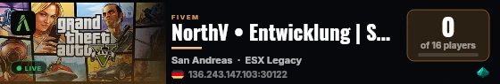NorthV • Entwicklung | Server 2 live status badge