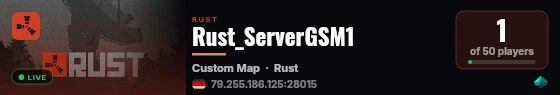 Rust_ServerGSM1 live status badge