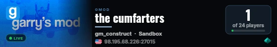 the cumfarters live status badge