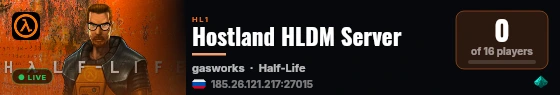 Hostland HLDM Server live status badge