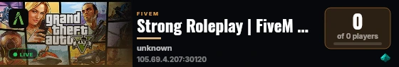 Strong Roleplay | FiveM RP live status badge