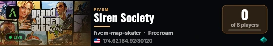 Siren Society live status badge