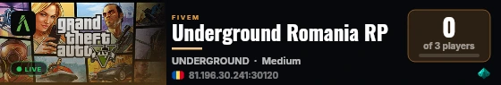 Underground Romania RP live status badge