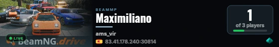 Maximiliano live status badge