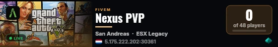 Nexus PVP live status badge