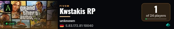 Kwstakis RP live status badge