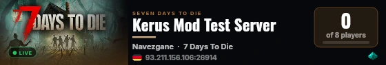 Kerus Mod Test Server live status badge