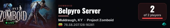 Belpyro Server live status badge