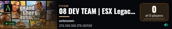 08 DEV TEAM | ESX Legacy Server live status badge