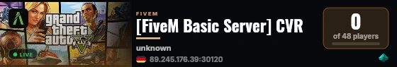 [FiveM Basic Server] CVR live status badge