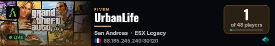 UrbanLife live status badge