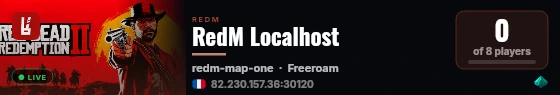 RedM Localhost live status badge