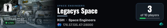 Legacys Space live status badge