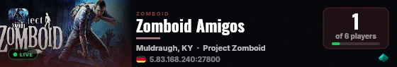 Zomboid Amigos live status badge