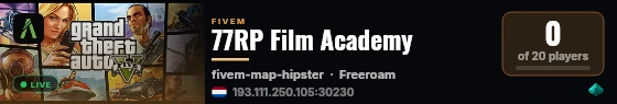 77RP Film Academy live status badge