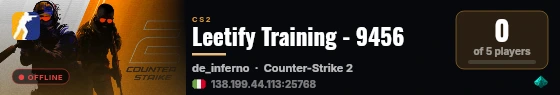 Leetify Training - 9456 live status badge