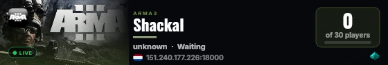 Shackal live status badge
