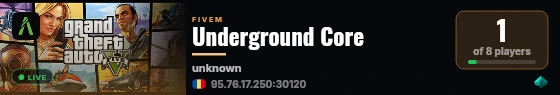 Underground Core live status badge