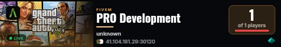 PRO Development live status badge